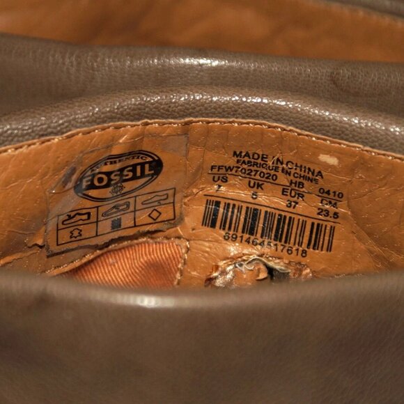 Fossil Women’s Brown Leather Ankle Boots – Size 7 | Buckle Strap | Pre-Owned - Picture 12 of 13